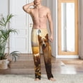 thumbnail image 5 of Vsdgher Pastoral Sunflower Corgi Print Mens Pajama Pants Sleep & Lounge Pants, PJ Bottoms With elastic waistb and Pockets, 5 of 5