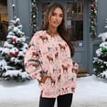 thumbnail image 2 of SCRAWLGOD Horse Floral Print Pink Women Oversized Crewneck Sweatshirt Long Sleeve Pullover Tops Drop Shoulder Casual Oversized Workout Clothes with Pockets, XL, 2 of 7