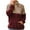 Wine, variant on Leopard Quarter Zip Pullover Women Plus Size Sweatshirts Long Sleeve Lapel Collared Baggy Tops with Pocket WH1 S