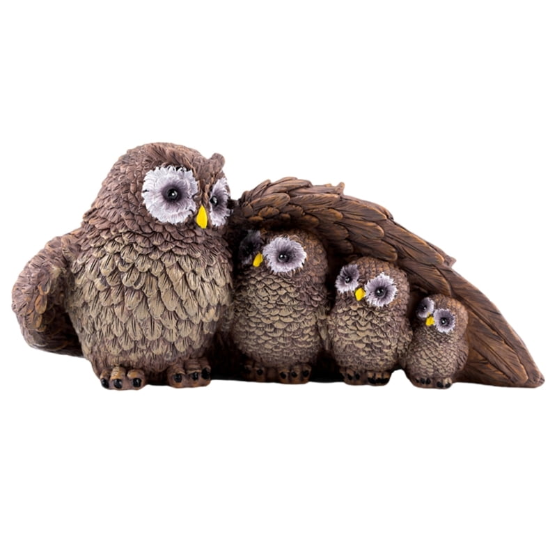 Resin Figurines Sculptures Table Centrepieces for Living Room Owl Family Statues Garden Decors Housewarming Gift