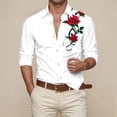 thumbnail image 2 of ZTKWD Mens Shirts Hipster Rose Floral Printed Slim Fit Long Sleeve Button Down Dress Shirts, 2 of 4