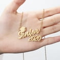 thumbnail image 3 of Custom Name Necklace Stainless Steel Cut English Letter Necklace Hat Year Design Customize Fashion Name Necklace Graduation Gift, 3 of 5