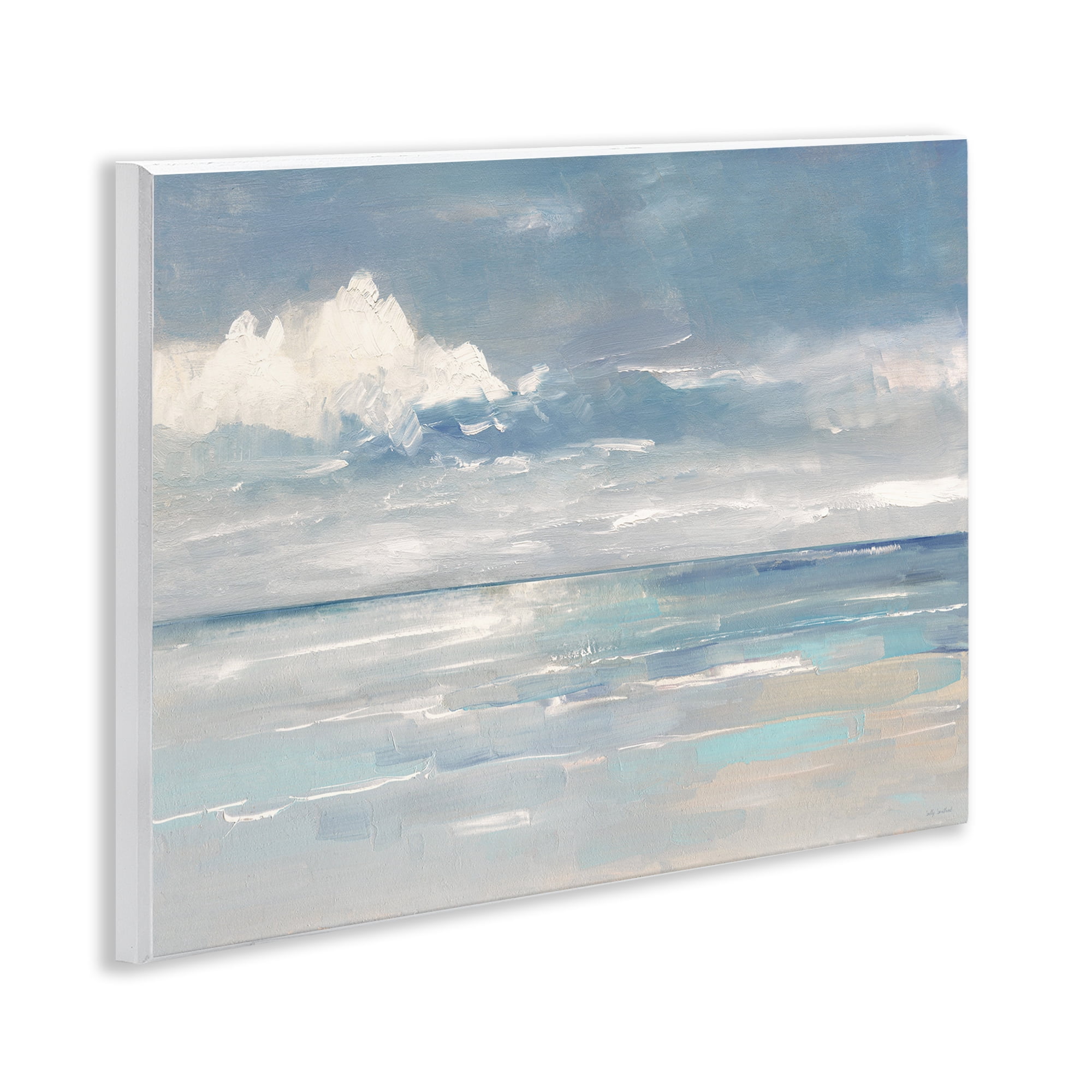 Stupell Industries Beach Clouds Reflection Landscape Painting Unframed Art Print Wall Art, 14 x 11