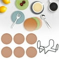 thumbnail image 2 of BMYJ 6Pcs Silicone Drink Coasters for Coffee Table with Holder, Thickened for Wooden Table, Cup Mat for Hot or Cold Drinks, Non-Slip Non-Stick Deep Tray Coasters, 2 of 9