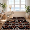 thumbnail image 3 of Design&I 6'x9' Ultra Soft Area Rug, Serpent With Stripe And Diamond Accents Snake Animal Southwestern Playful None Fluffy Washable Non Shedding for Guest Room Bedroom Living Room, 3 of 7