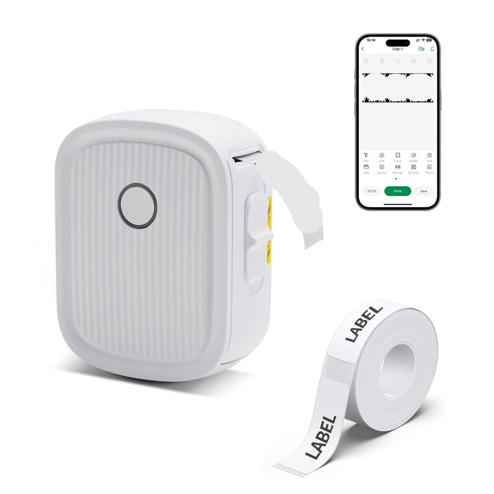 Bluetooth Label Printer Mini Pocket Printer Thermal Label Maker Wireless No Cutter Portable Printer