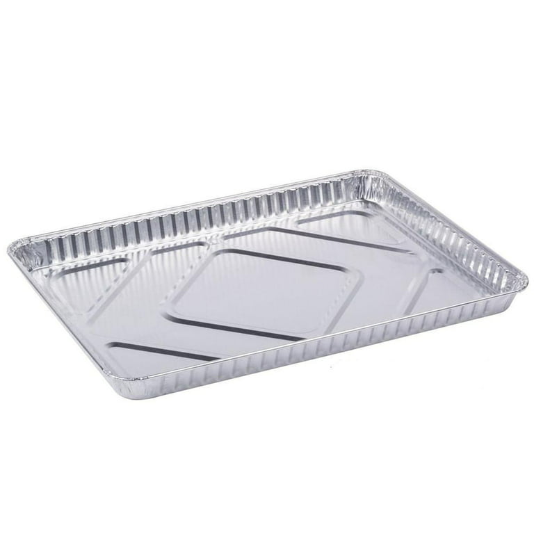 Stock Your Home Disposable Cookie Sheets for Baking (30-Pack) Aluminum Trays, Foil Pans, Shallow Sheet Pan for Cooking Thin Crust Pizza, Brownie