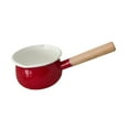 thumbnail image 2 of deevoka Small Enamel Milk Pot Butter Warmer for RV Travel Induction Cooker Stove Top Red, 2 of 9