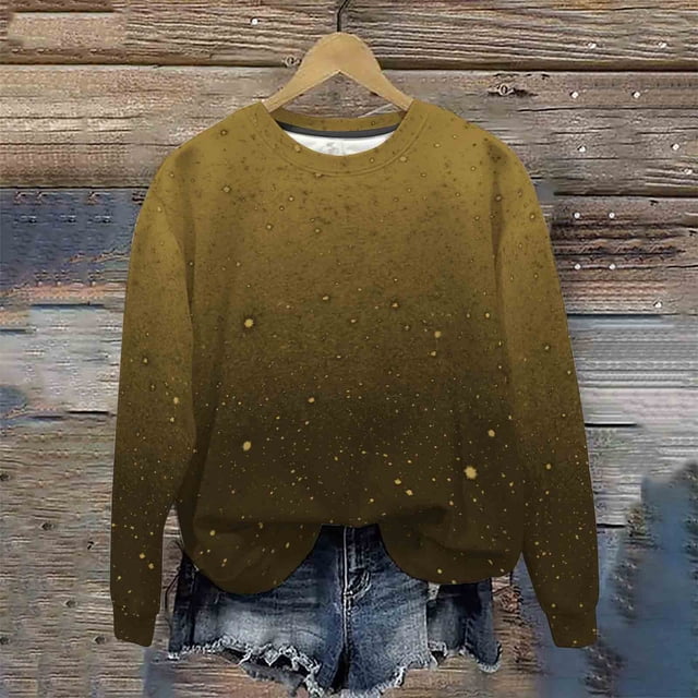 Ailaofu Women's Crew Neck Sweatshirt Long Sleeve Tops Casual Loose Pullover Sweatshirts