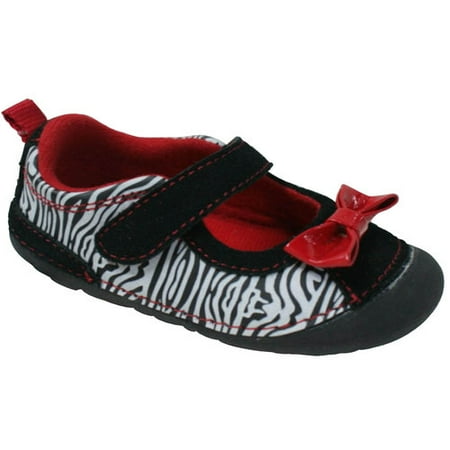 Healthtex Baby Girls' Soft Casual Shoes, Black/Red