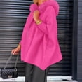 thumbnail image 5 of Womens Coat with Furry Hood Zipper Closure Front Pockets Loose Fit Outerwear for Daily Wear Warm Winter Jacket Hot Pink S, 5 of 6