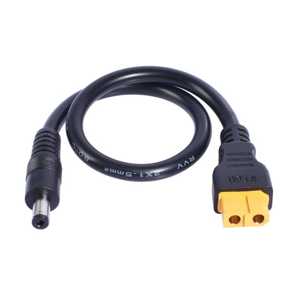Plugs And Play XT60 to DC5.5x2.1mm/DC5.5x2.5mm Charging Cable for Solar Panel and FPV Monitors Power Supply Wire