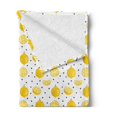 thumbnail image 2 of Lemon Soft Flannel Fleece Throw Blanket, Summer Pattern of Whole and Halved Citrus Fruit with Polka Dots, Cozy Plush for Indoor and Outdoor Use, 60" x 80", Mustard Charcoal Grey, by Ambesonne, 2 of 5