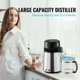 thumbnail image 3 of KFFKFF Water Distillation Unit, 4L Capacity for Home Use, 750W Purification System, Stainless Steel Inside, Countertop Model for Pure Water Production, Silver, 3 of 9