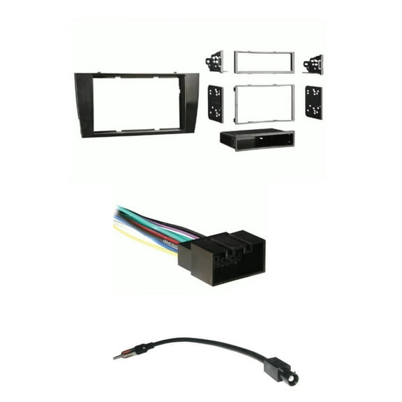 Single or Double DIN Installation Dash Kit for Select 2001-2008 Jaguar X-Type and S-Type Vehicles,Black & Metra 70-9500 Jaguar 2003-Up/Land Rover 2005-Up Harness & Antenna