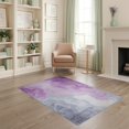 thumbnail image 2 of ODIKA 4'x6' Washable Area Rug Non-Slip, Chair-Friendly, Flatwoven Purple Abstract Watercolor Tie Dye Blend Ombre Swirl Gradient for Home Office, Under Desk, 2 of 7