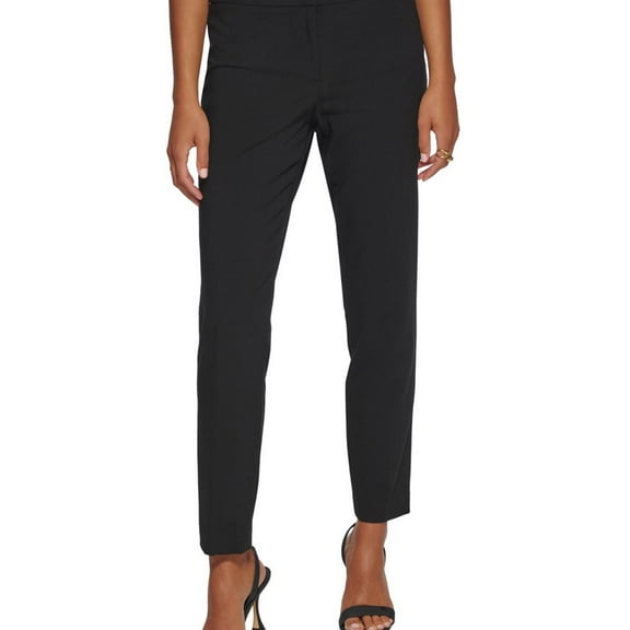 Calvin Klein Womens Highline Ankle Length Casual Trouser Pants, Black, 2