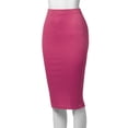 thumbnail image 4 of SSOULM Women's Stretchy Fitted Midi Pencil Skirt with Back Slit and Plus Size, 4 of 4