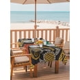 thumbnail image 2 of 60x102 Inch Outdoor Tablecloth with Umbrella Hole Zipper Rectangle Polynesia Texture Rectangular Tablecloths Outside Waterproof Traditional Tribe Sea Turtle Abstract Art Patio Table Cover for Picnic, 2 of 8