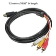 thumbnail image 5 of For Hdmi To Rca Cable, For Hdmi Male To 3-rca Male Video Audio Av Cable Connector Adapter Transmitter For Hdtv,5ft/1.5m, 5 of 5
