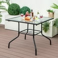 thumbnail image 2 of Gymax 35'' Patio Dining Table Square Outdoor Dining Table w/ Tempered Glass Tabletop Black, 2 of 10