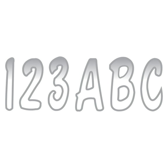 Hardline Products WHSIG200 200 Series 3" Letter/Number Kit - White/Silver