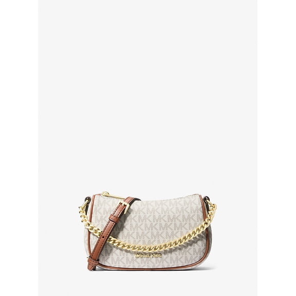 Michael Kors Outlet Carmela Small Signature Logo Convertible Crossbody Bag - Light Cream Multi