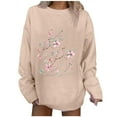 thumbnail image 1 of CEHVOM T-shirt Blouse à Manches Longues Col Rond Imprimé Décontracté pour Femmes, 1 of 3
