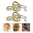 thumbnail image 4 of 2 pinzas para el pelo con forma de garra de perla, con diseño de nota musical, para mujer, 4 of 7