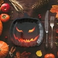 thumbnail image 2 of Classic Kitchen Accessories, Halloween Dinnerware Set Orange Black Pumpkin Themed Paper Plates Cups Napkins Halloween Disposable Tableware for Themed Birthday, 2 of 4