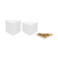 thumbnail image 2 of Mini Serve White Plastic Mini Triangolo Appetizer Plate - 4" x 2" - 100 count box, 2 of 11