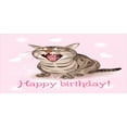 thumbnail image 4 of Birthday Piggy Bank, Funny Cat Sings a Greeting Song on Pink Color Backdrop with Hearts Flowers, Ceramic Coin Bank Money Box for Cash Saving, 3.6" X 3.2", Pale Pink Brown, by Ambesonne, 4 of 4