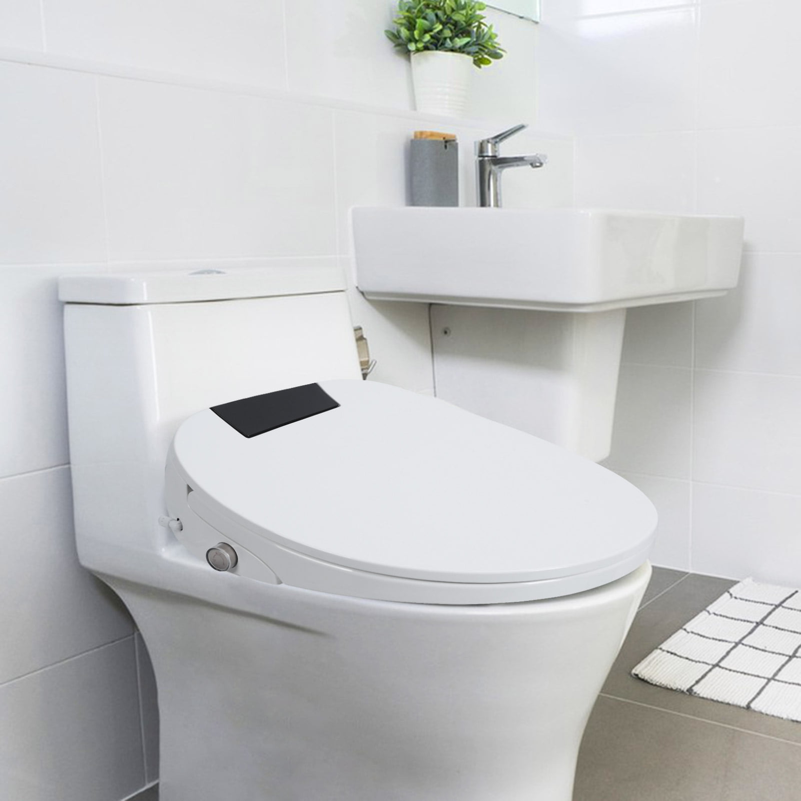 Wussanun Electric Bidet Toilet Seat with Four Cleaning Modes, Heated Toilet Seat, Instant Warm Water, Auto Open/Close Sense Seat