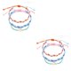 thumbnail image 4 of Sonducket 3 Pieces Wax Cord Braided Bracelet Rope Crystal Style Hand Girls Women Jewelry Bohemian Beach Shell Bracelets Multi-colored Como se muestra 2Conjunto, 4 of 6