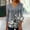 Gray, variant on Spring/Fall Women's Trendy Loose-Fit 3/4-Sleeves V-Neck Printed Blouse Casual Fashion Shirt Tops