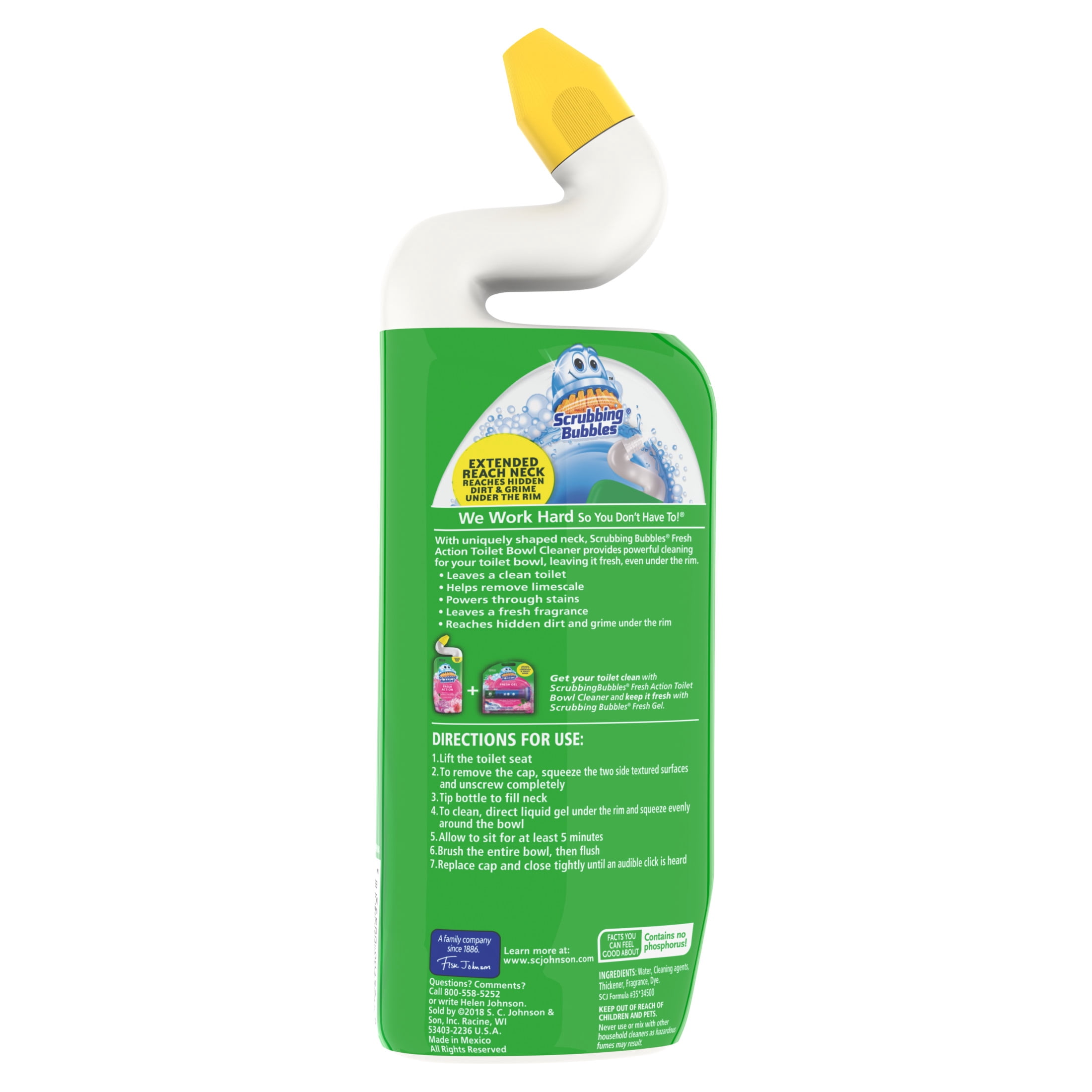 (3 pack) Scrubbing Bubbles Fresh A Countion Toilet Bowl Cleaner, Floral Fusion, 1 Squeeze Bottle, 24 oz