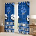 thumbnail image 2 of Feelyou Est Baseball Sleep Black Out Curtains for Teens, Modern Ball Gaming Curtains Pack of 2 (42x63 Each), Vintage Blue Plaid Bedroom Curtains, Black Out Curtains Decor, 2 of 6