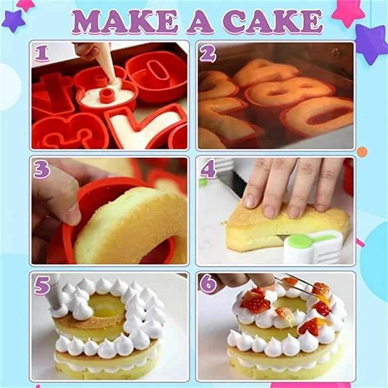1PCS Large 3D Number Cake Pan, Silicone Baking Pan, Character Cake ...