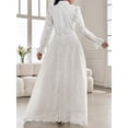 thumbnail image 2 of White Eyelet Lace Maxi Dress With High Neck And Puff Sleeves, 2 of 30