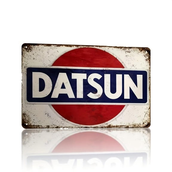 Datsun Vintage Metal Wall Sign - English Language, Aluminum, Pre-Drilled For Easy Hanging, Multipurpose Decor For Home, Office, Garage, Bar - Ideal For Christmas Gift, 1Pc, 12X8"