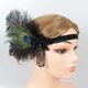 thumbnail image 4 of Tocado de mujer, Diadema vintage, Tocado flapper, Diadema de plumas de pedrería, Diadema, 4 of 4
