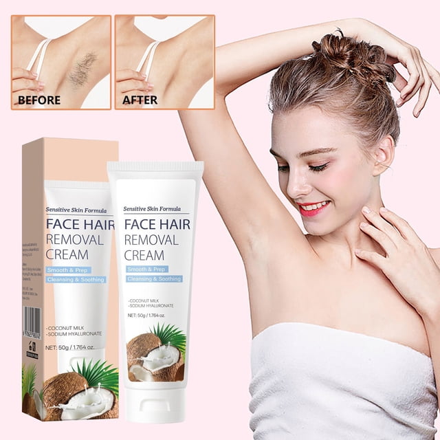 Crema depilatoria facial para mujeres: suaviza el vello delicado, reduce el vello y lo elimina (50 g)