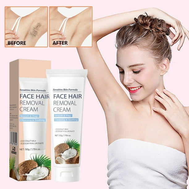 Crema depilatoria facial para mujeres: suaviza el vello delicado, reduce el vello y lo elimina (50 g)