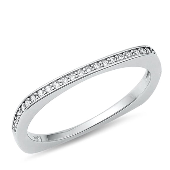 Stacking Thumb White Cubic Zirconia Ring .925 Sterling Silver Band Jewelry Female Male Unisex Size 9