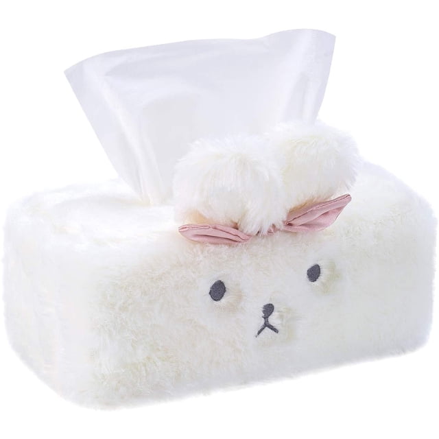 Tissue Holder Decorative, Cute Tissue Box Cover, Fluffy Plush Cover, Home décor, Office Desk Decoration, car Accessories, Bunny, Rabbit