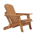 thumbnail image 6 of Light Brown Oversize Wooden Adirondack Chair Folding Outdoor PreAssembled BackRest SeatBoard for Garden Backyard, 6 of 10