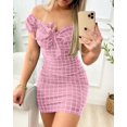 Summer dress sexy package buttocks short skirt of cross border grid ...