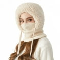 thumbnail image 3 of 3-in-1 Winter Knit Hat with Face Mask and Neck Gaiter – Fleece Lined Balaclava for Women, Windproof Warmth, Breathable Cold Weather Headgear for Outdoor Activities, 3 of 5