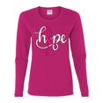 thumbnail image 2 of Wild Bobby Hope Breast Cancer Ribbon Breast Cancer Awareness Women Graphic Long Sleeve T-Shirt, Fuschia, Medium, 2 of 6