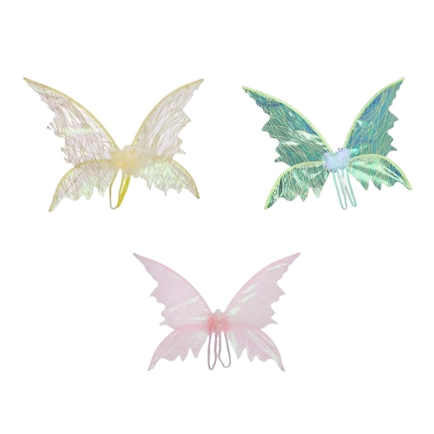 Conjunto de 3 Vestidos de Mariposa Encantadora para Fiesta Temática Verde áureo y rosa
